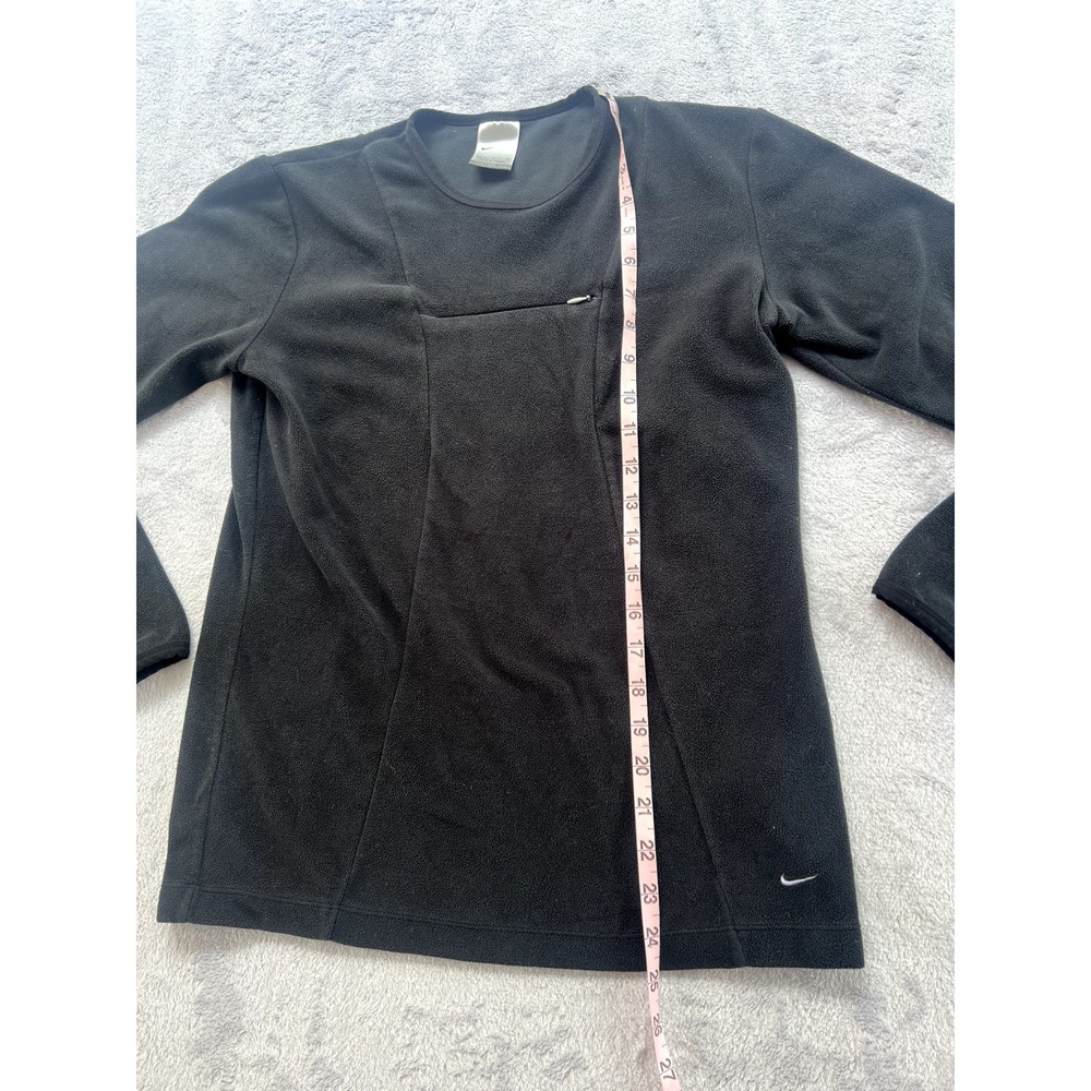 Nike‎ Pullover Womens M Vintage y2k Fleece Sweatshirt Black Pocket Therma Fit - Picture 12 of 12